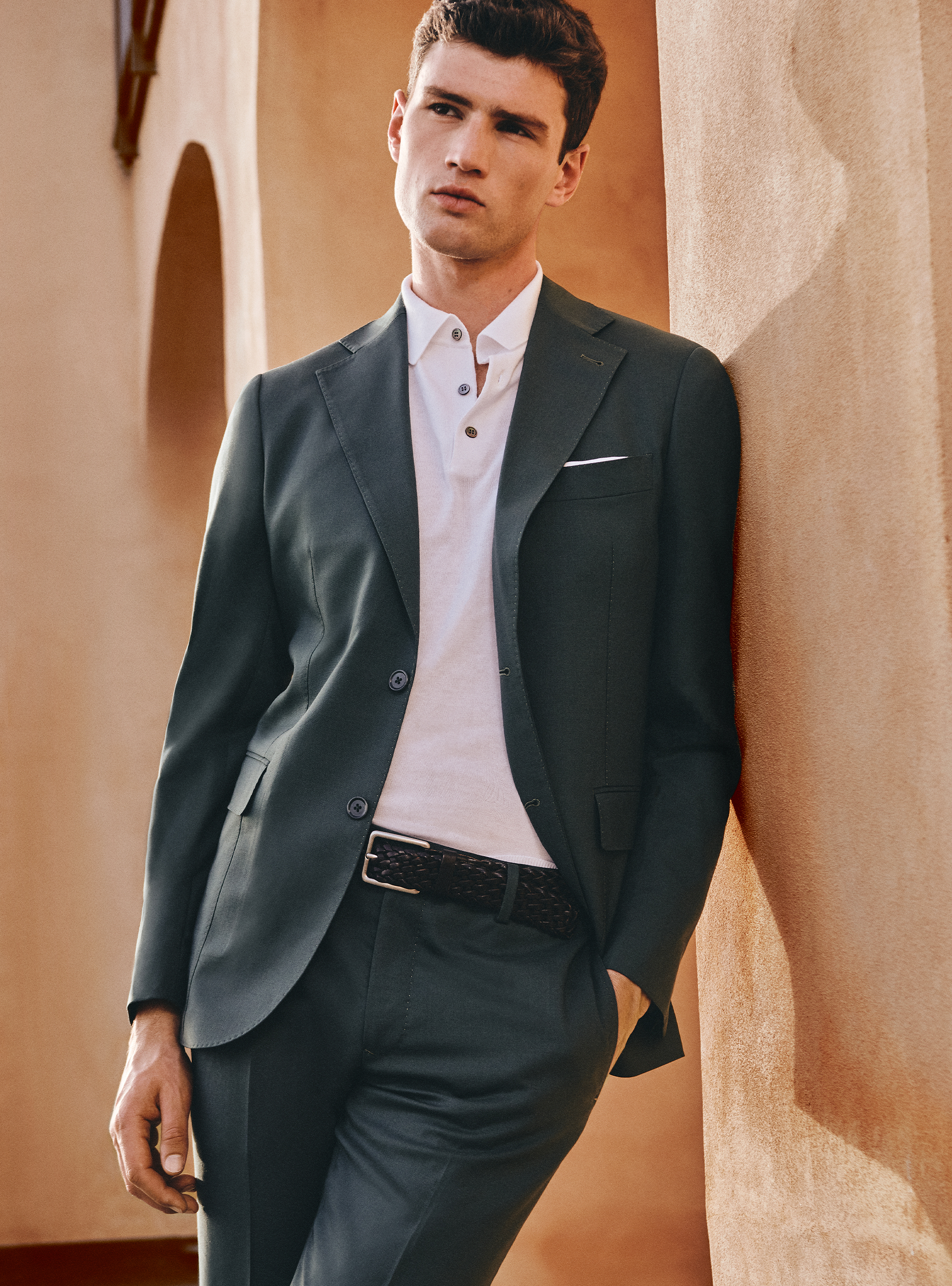 Pure green wool suit, 